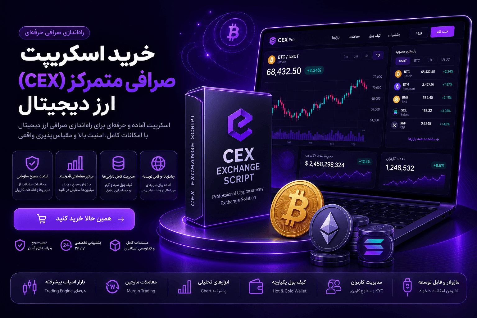 اسکریپت صرافی متمرکز (cex) ارز دیجیتال