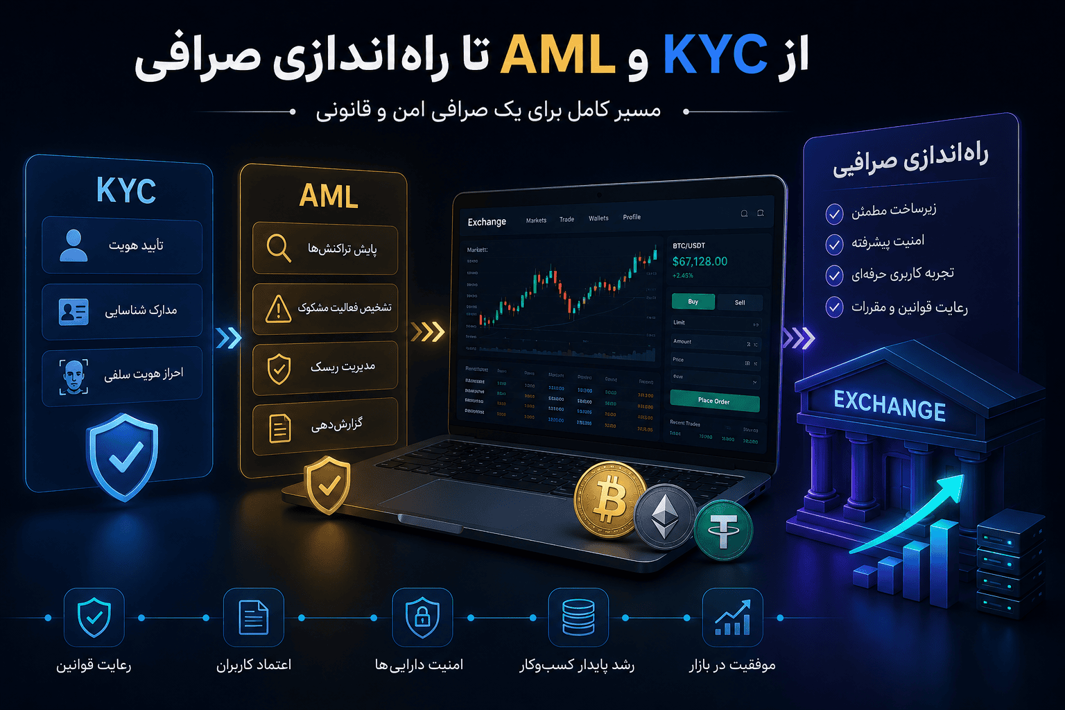 KYC و AML در صرافی ارز دیجیتال چیست و چرا الزامی است؟